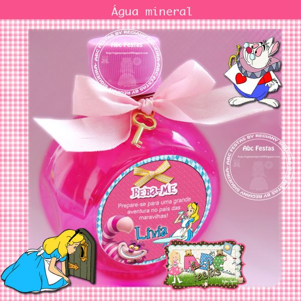 Água Mineral Tema Alice no país das maravilhas