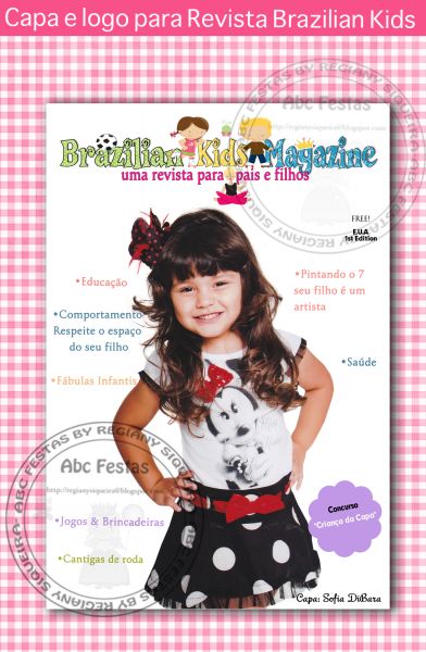 Capa e logo para a Revista Brazilian Kids Magazine