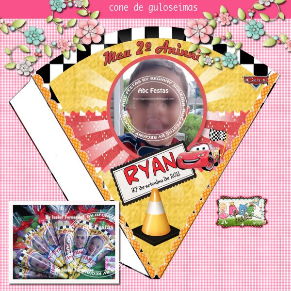 Cone para guloseimas Tema disney carros (cars)